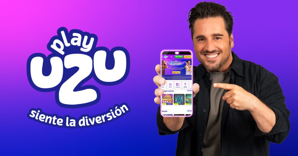 Interfaz de juego de Playuzu casino online mostrando slots y opciones de navegación