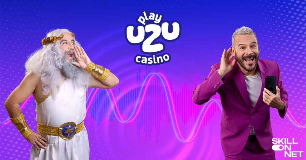 Interfaz de usuario del casino PlayUzu mostrando slots y menú de navegación